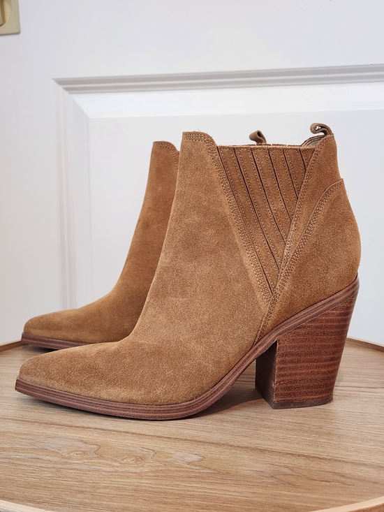 Marc Fisher Shoes - Marc Fisher Suede Ankle Booties in Camel Brown